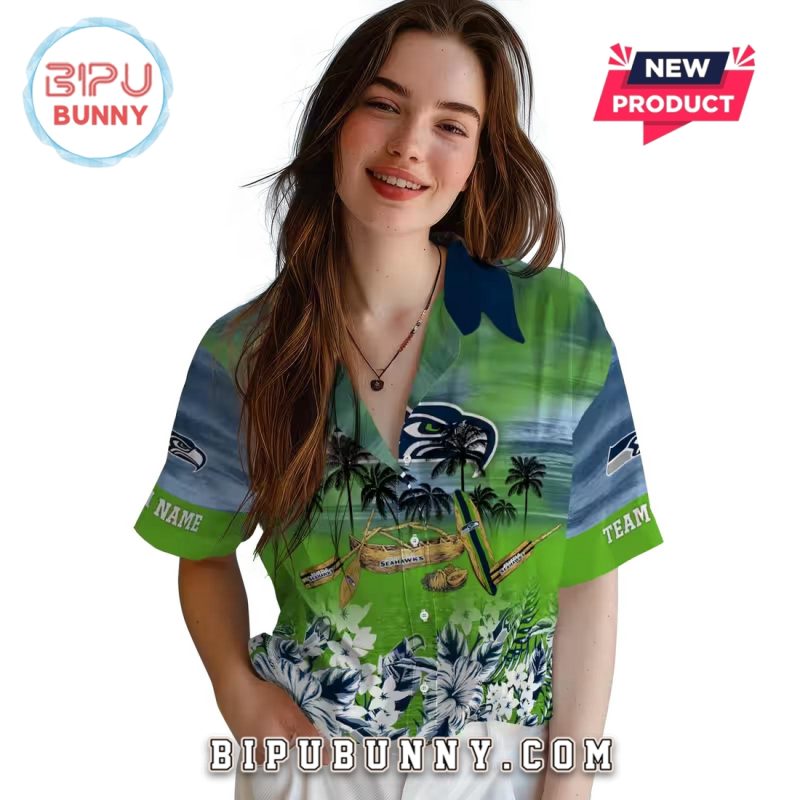 Seattle Seahawks Tropical Canoe Hawaiian Shirt