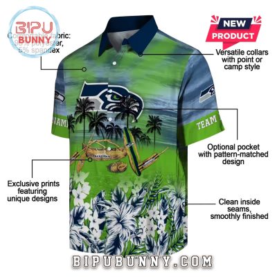 Seattle Seahawks Tropical Canoe Hawaiian Shirt