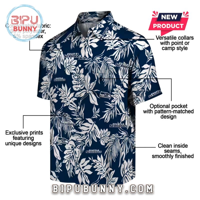 Seattle Seahawks Tropical Leaf Hawaiian Shirt