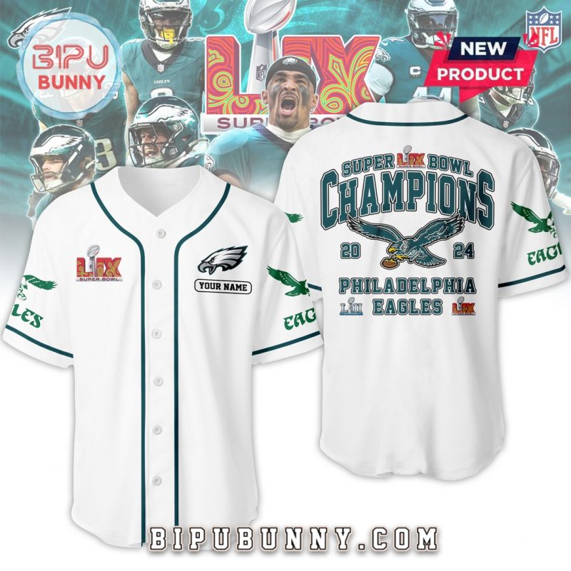 Super Bowl LIX Champions 2025 Eagles Baseball Jersey