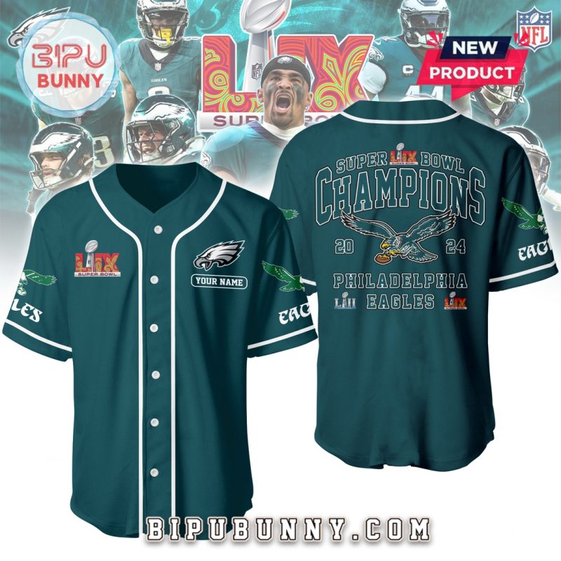 Super Bowl LIX Champions Philadelphia Eagles Baseball Jersey