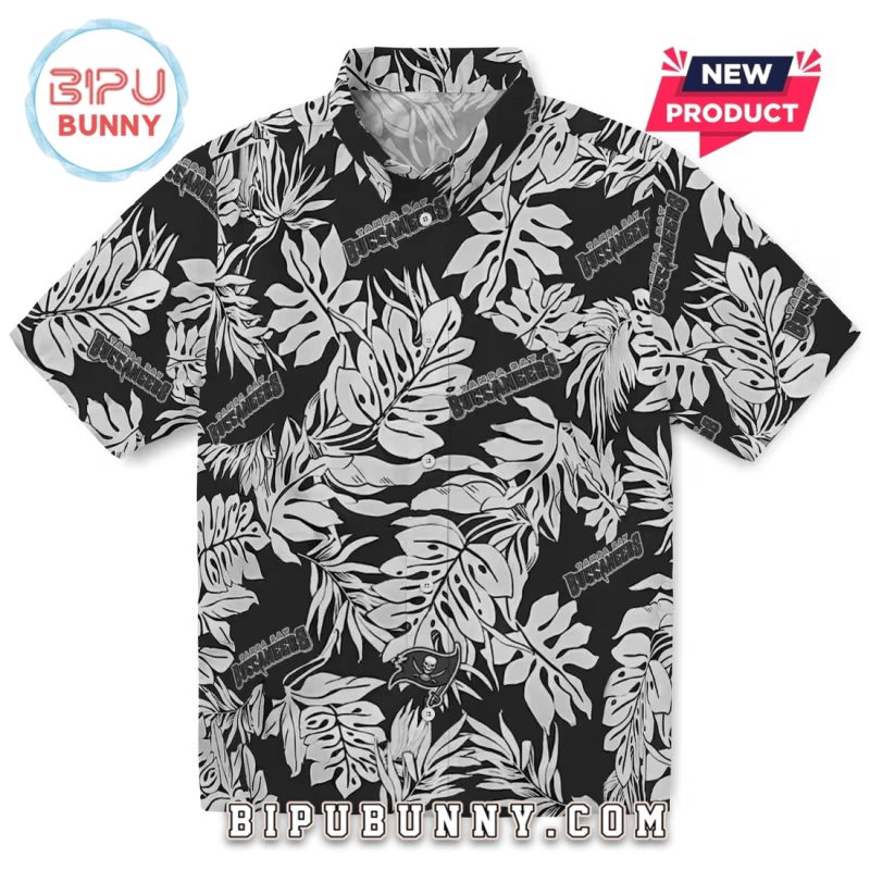 Tampa Bay Buccaneers Monstera Leaf Pattern Hawaiian Shirt