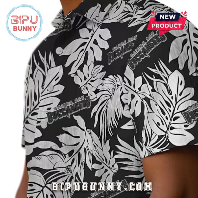Tampa Bay Buccaneers Monstera Leaf Pattern Hawaiian Shirt
