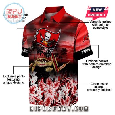 Tampa Bay Buccaneers Tropical Canoe Hawaiian Shirt