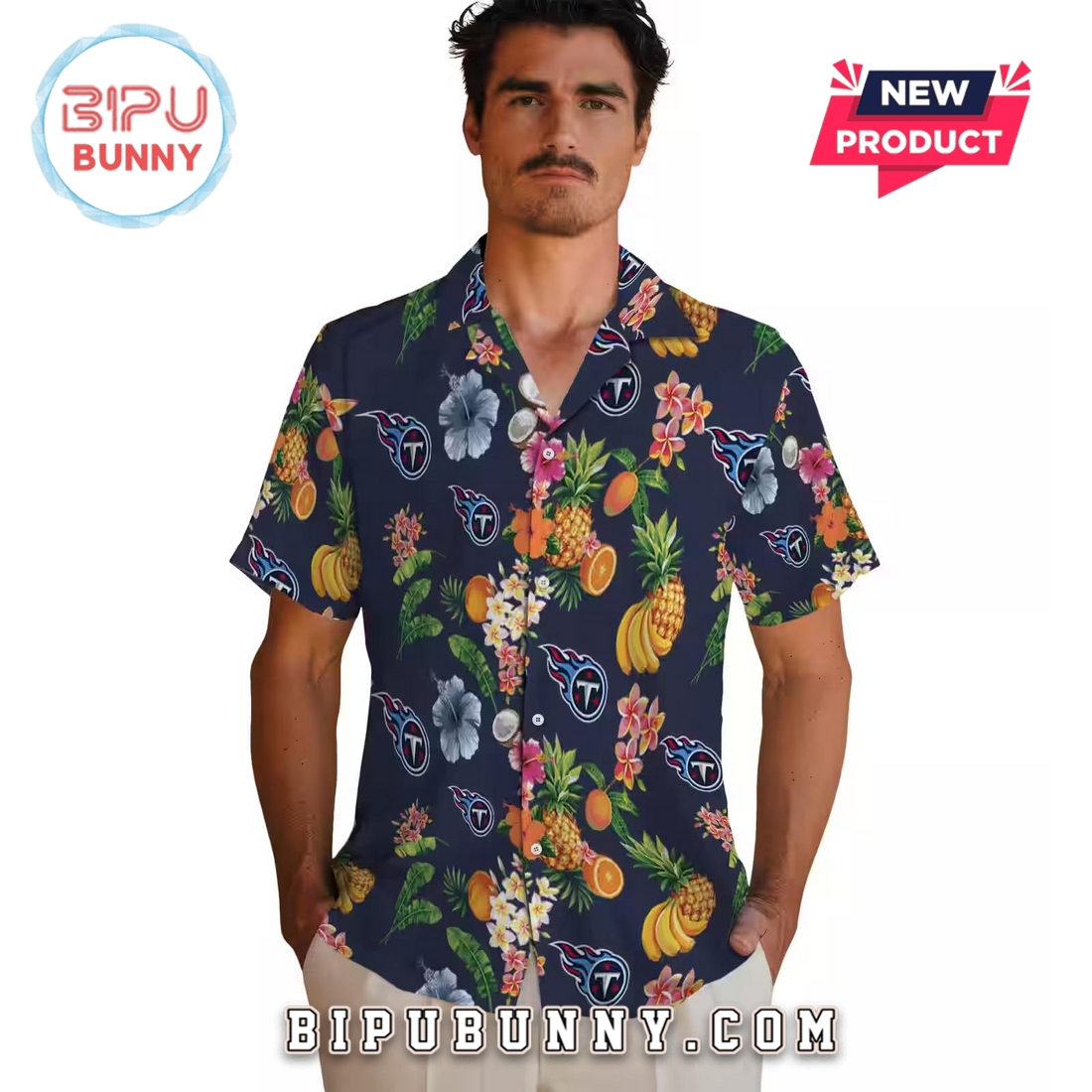 Tennessee Titans Hibiscus Fruit Trendy Hawaiian Shirt Tennessee Titans Hibiscus Fruit Trendy Hawaiian Shirt