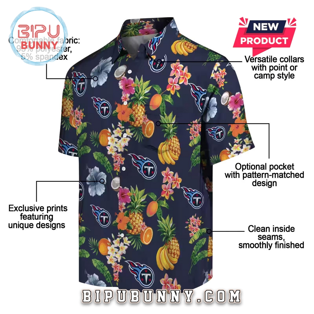 Tennessee Titans Hibiscus Fruit Trendy Hawaiian Shirt Tennessee Titans Hibiscus Fruit Trendy Hawaiian Shirt