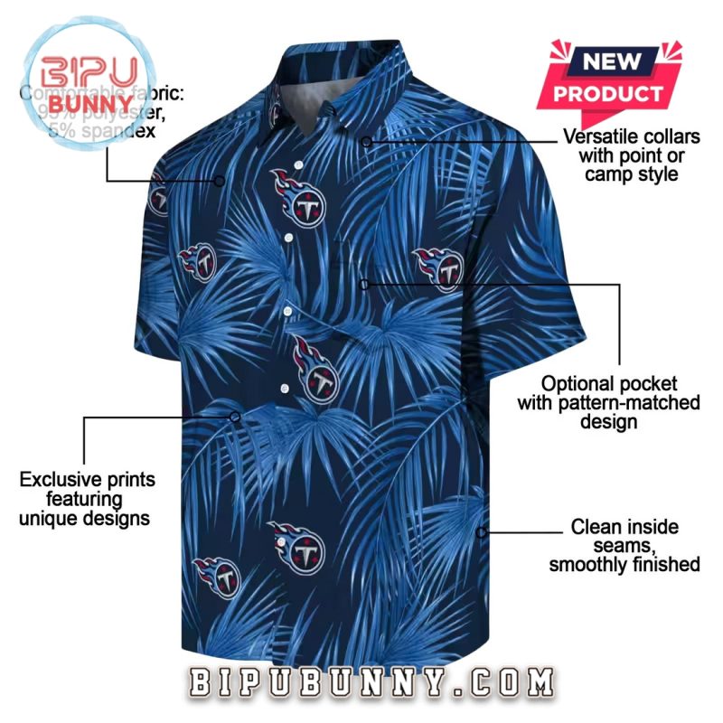 Tennessee Titans Leafy Palms Hawaiian Shirt