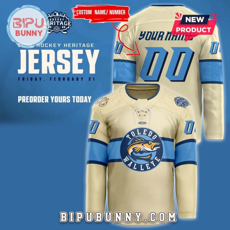 Toledo Walleye Custom Hockey Heritage Night Hockey Jersey