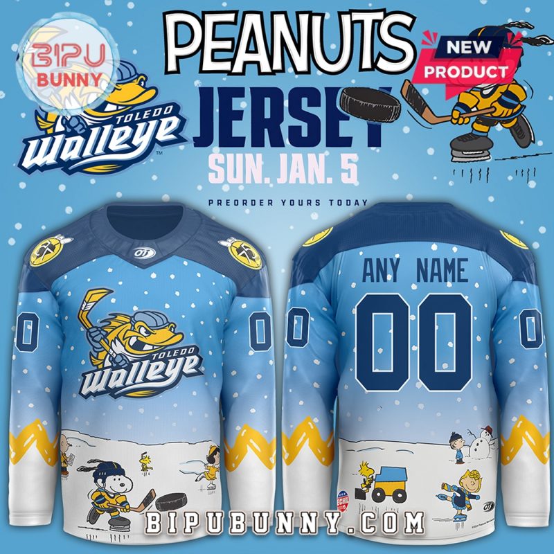 Toledo Walleye x Peanuts Night Limited Edition Hockey Jersey