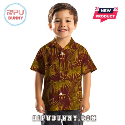 Washington Commanders Leafy Palms Burgundy Hawaiian Shirt