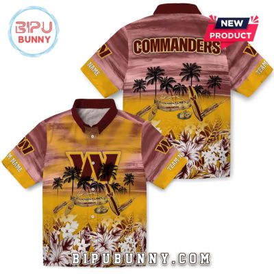 Washington Commanders Tropical Canoe Burgundy Hawaiian Shirt