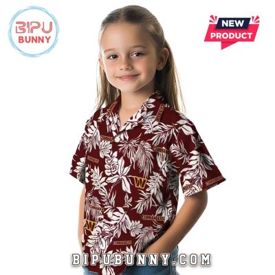 Washington Commanders Tropical Leaf Burgundy Hawaiian Shirt