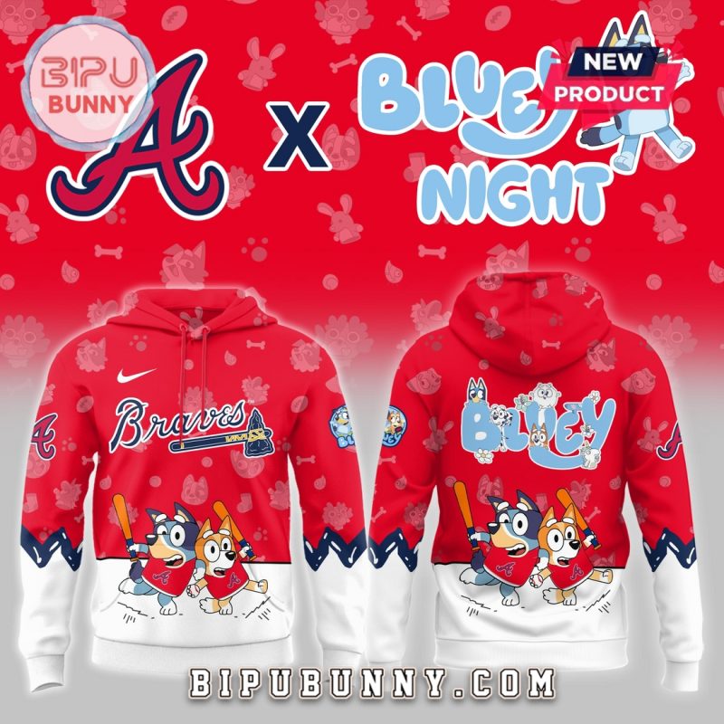Atlanta Braves 2025 Bluey Night Hoodie
