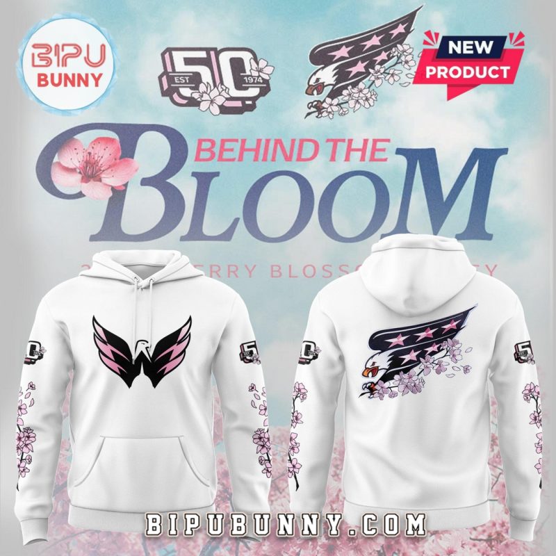 Behind The Blossom Washington Capitals White Hoodie