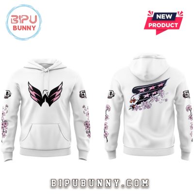 Behind The Blossom Washington Capitals White Hoodie