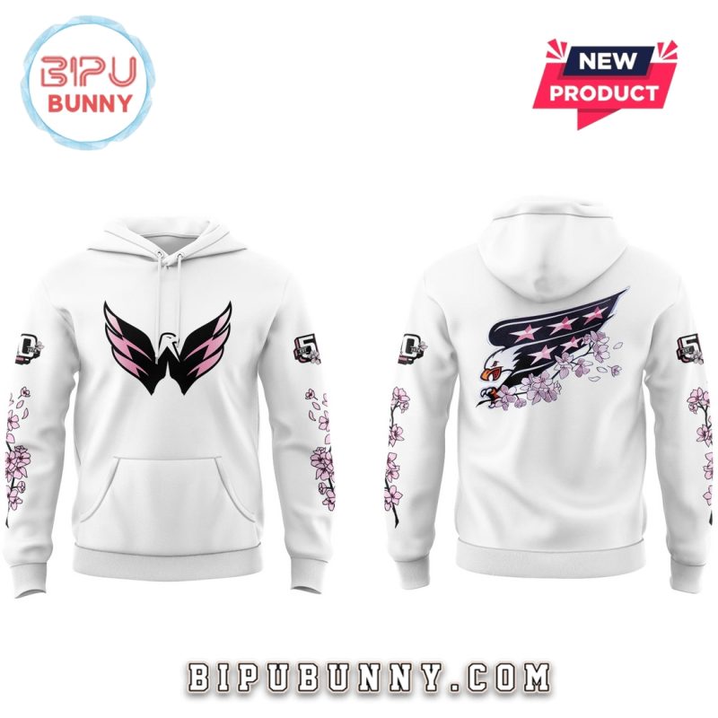 Behind The Blossom Washington Capitals White Hoodie