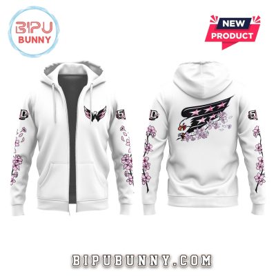 Behind The Blossom Washington Capitals White Hoodie