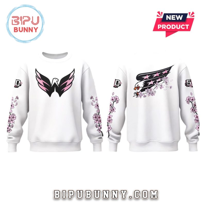 Behind The Blossom Washington Capitals White Hoodie