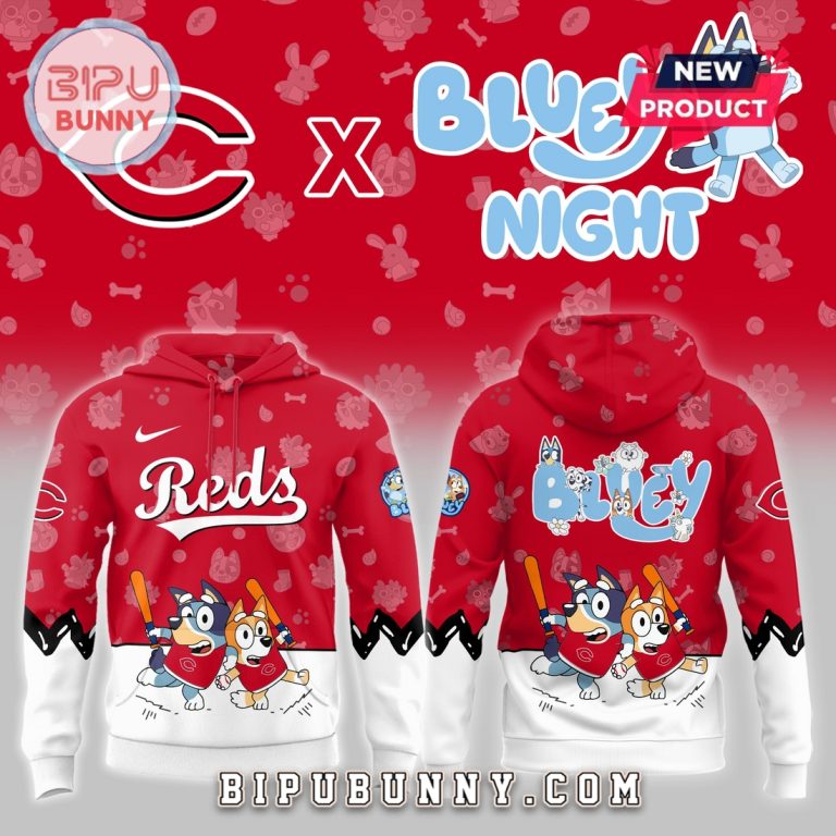 Hazy Night Reds Cincinnati Reds 2025 Bluey Night Hoodie - Bipubunny Store