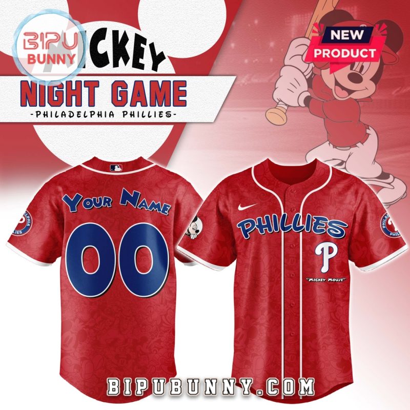 Custom Philadelphia Phillies x Mickey Night Game Baseball Jersey