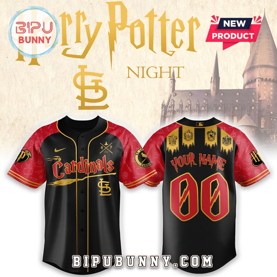 Custom St.Louis Cardinals x Harry Potter Night Heritage Baseball Jersey Custom St.Louis Cardinals x Harry Potter Night Heritage Baseball Jersey