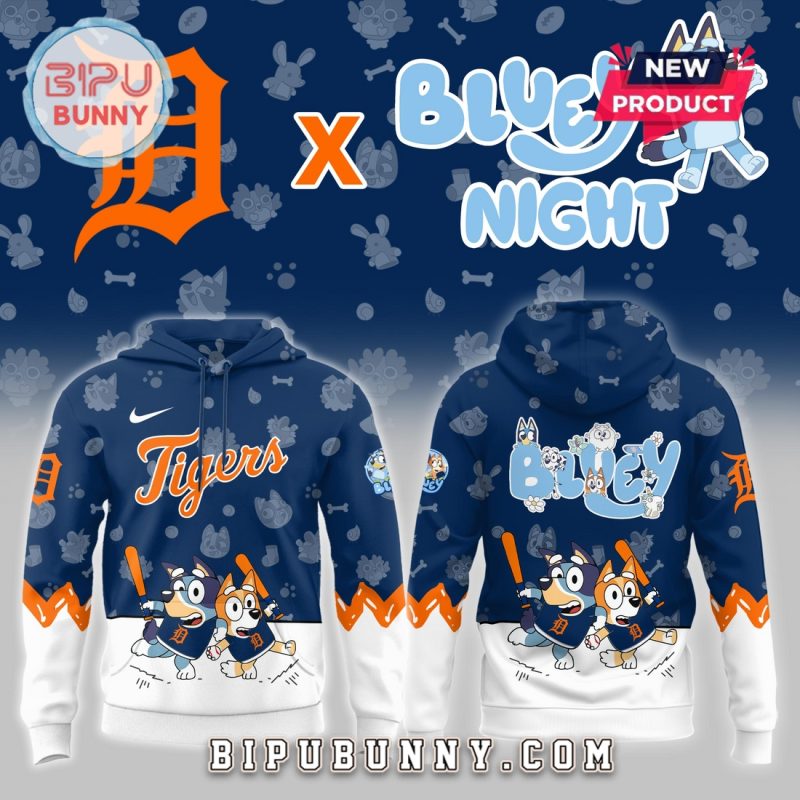 Detroit Tigers 2025 Bluey Night Hoodie