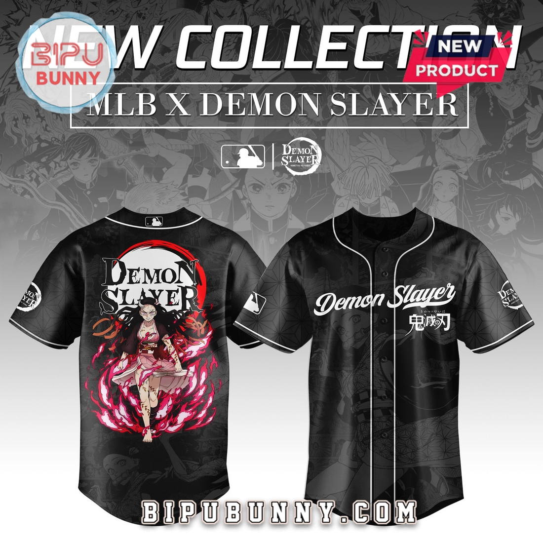 Kamado Nezuko Demon Slayer x MLB Baseball Jersey Kamado Nezuko Demon Slayer x MLB Baseball Jersey