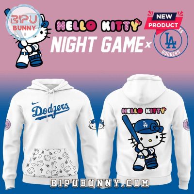 Los Angeles Dodgers x Hello Kitty Night Game White Hoodie