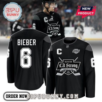 Los Angeles Kings Skate For LA Strong Justin Bieber Hockey Jersey