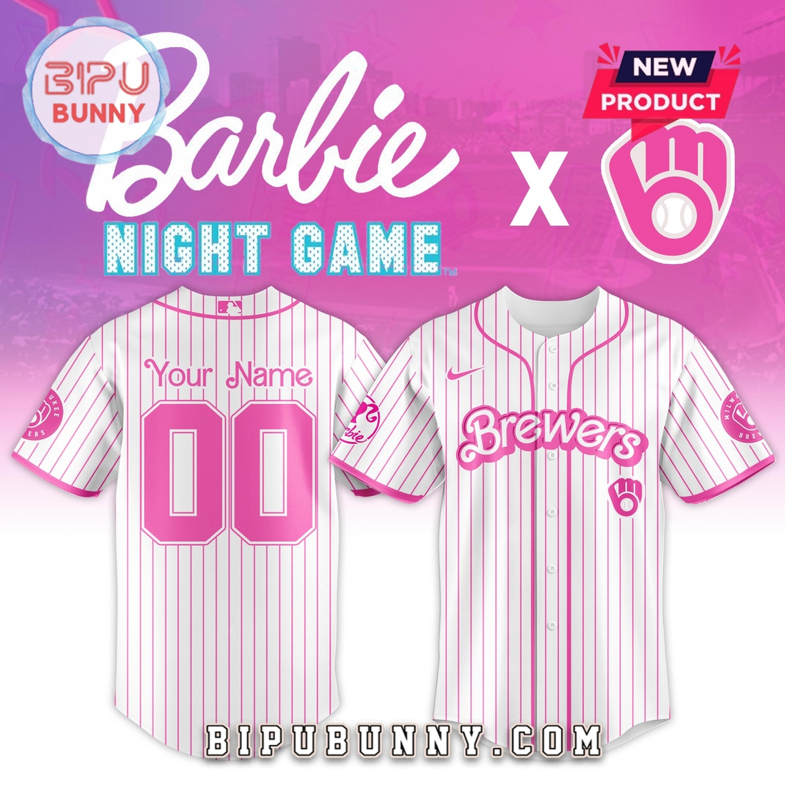 Milwaukee Brewers 2025 x Barbie Night Game Baseball Jersey Milwaukee Brewers 2025 x Barbie Night Game Baseball Jersey
