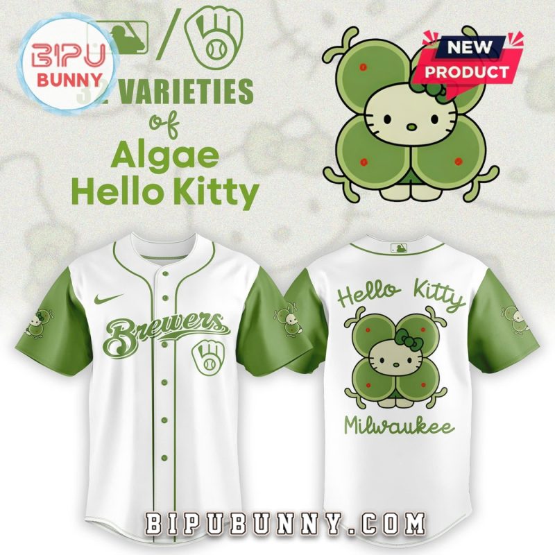 Milwaukee Brewers x 32 Algae Hello Kitty Baseball Jersey