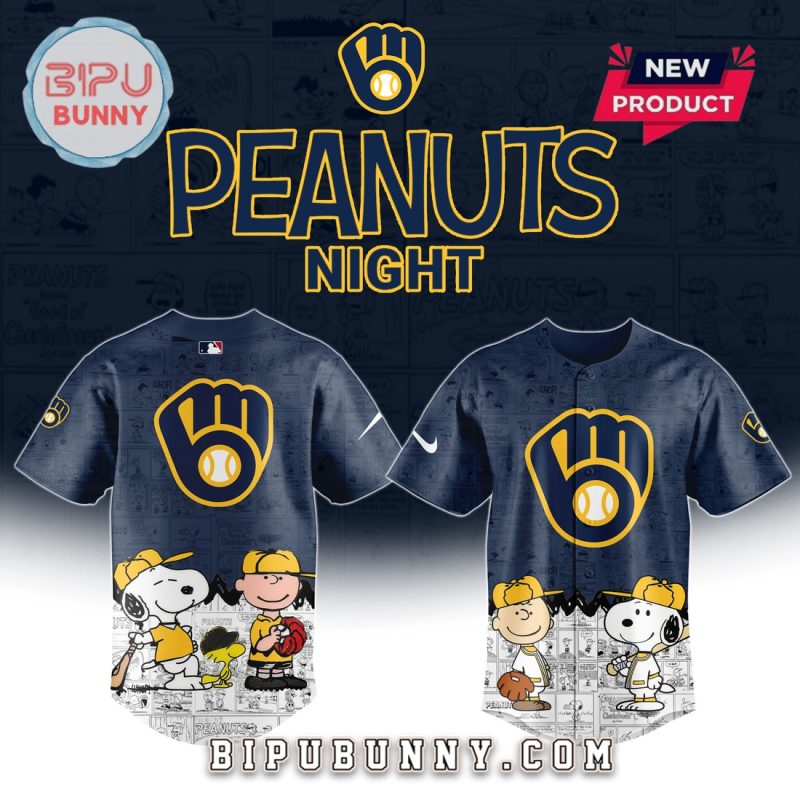 Milwaukee Brewers x 75th Anniversary Of Peanuts Hockey Jersey