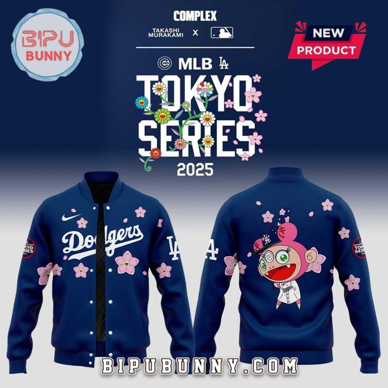 MLB Tokyo Series 2025 LA Dodgers Navy Baseball Jacket