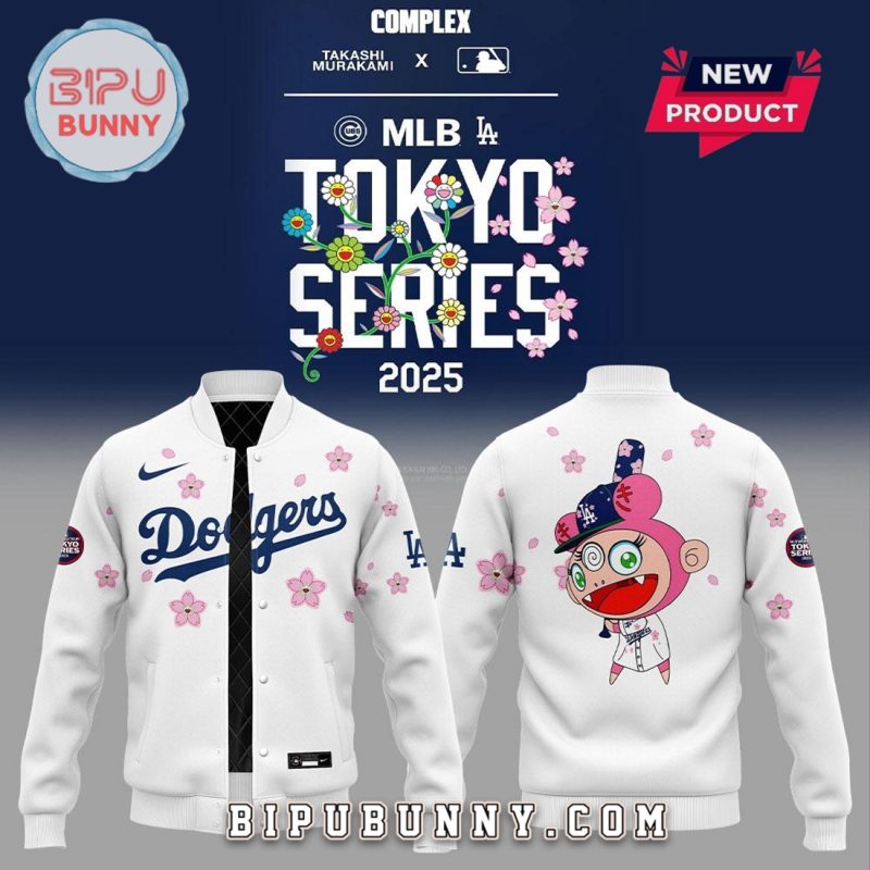 MLB Tokyo Series 2025 LA Dodgers White Baseball Jacket