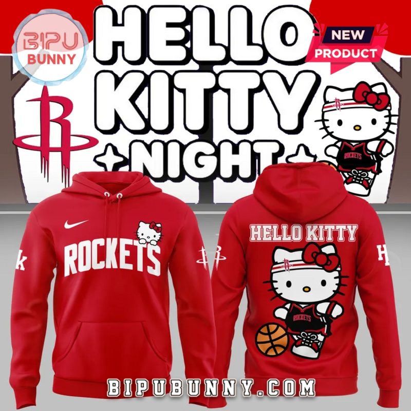 New Houston Rockets x Hello Kitty Red Hoodie