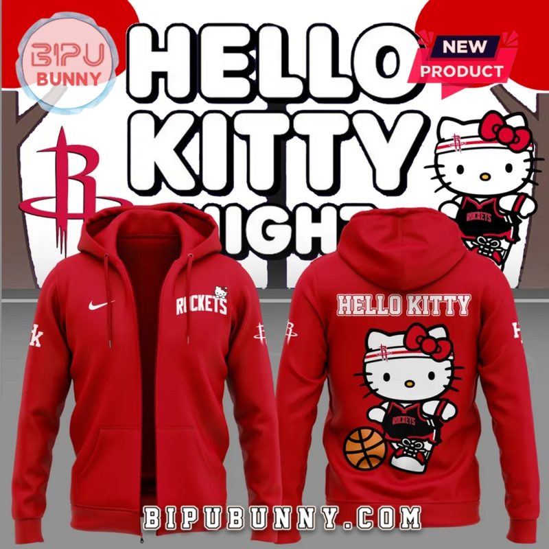 New Houston Rockets x Hello Kitty Red Hoodie