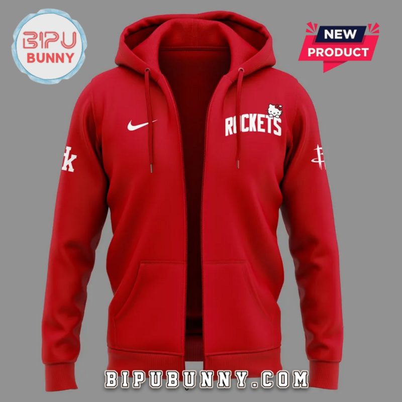 New Houston Rockets x Hello Kitty Red Hoodie