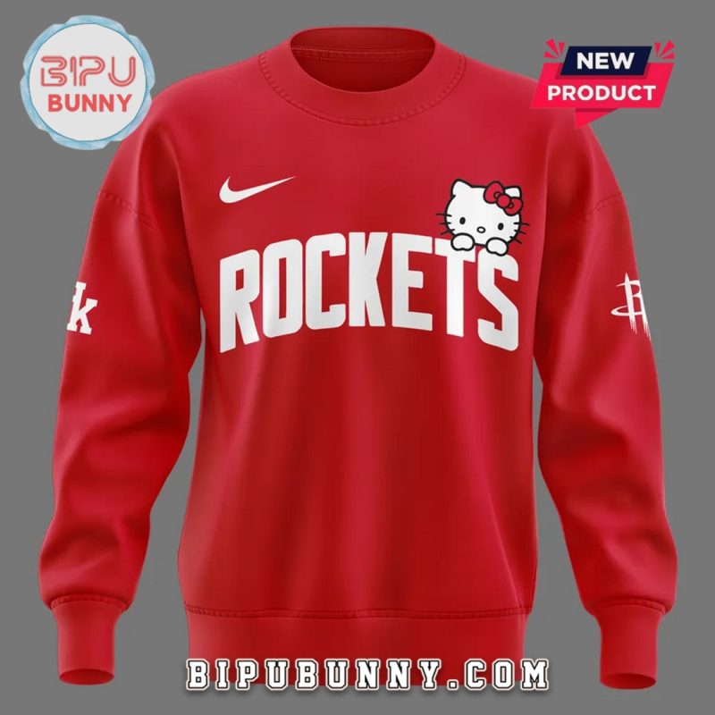 New Houston Rockets x Hello Kitty Red Hoodie