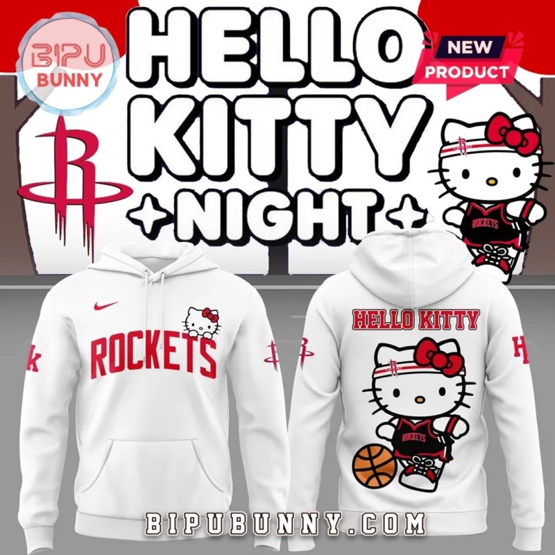 New Houston Rockets x Hello Kitty White Hoodie