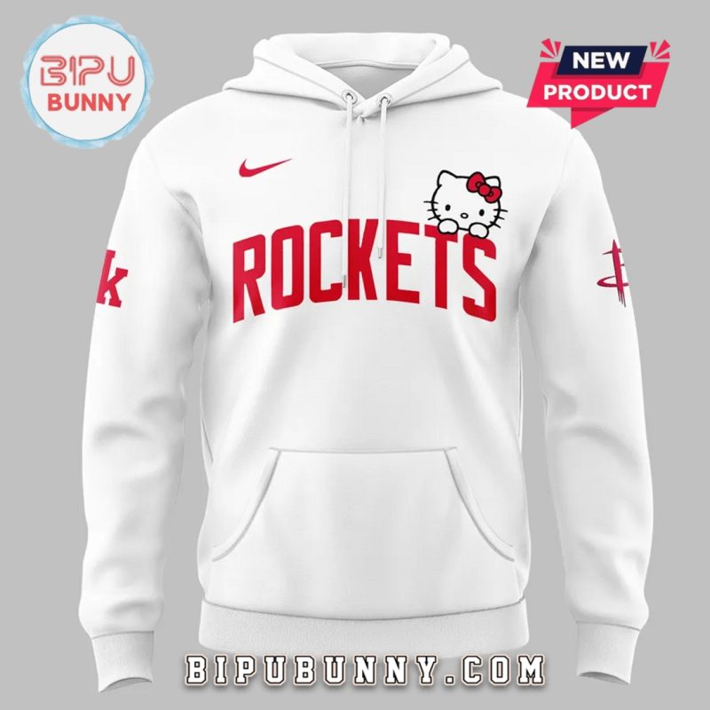 New Houston Rockets x Hello Kitty White Hoodie
