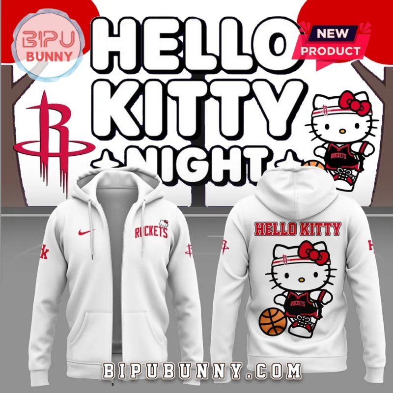 New Houston Rockets x Hello Kitty White Hoodie