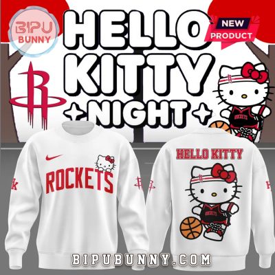 New Houston Rockets x Hello Kitty White Hoodie