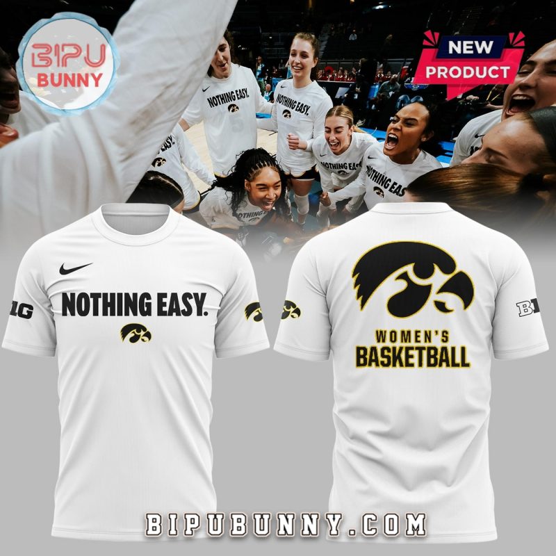 New Iowa Hawkeyes Nothing Easy White Hoodie