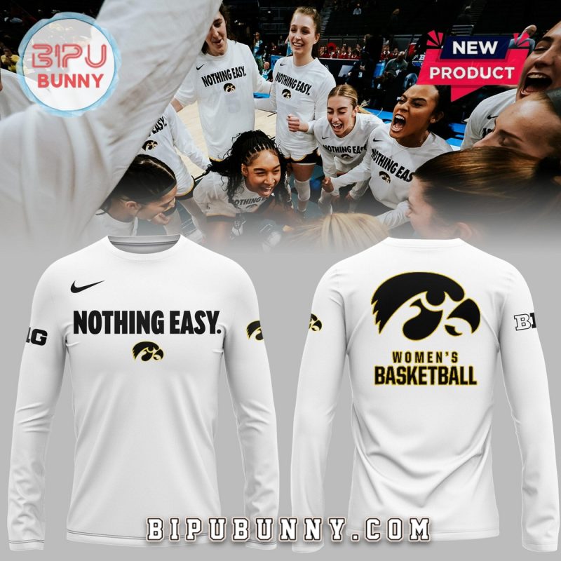 New Iowa Hawkeyes Nothing Easy White Hoodie