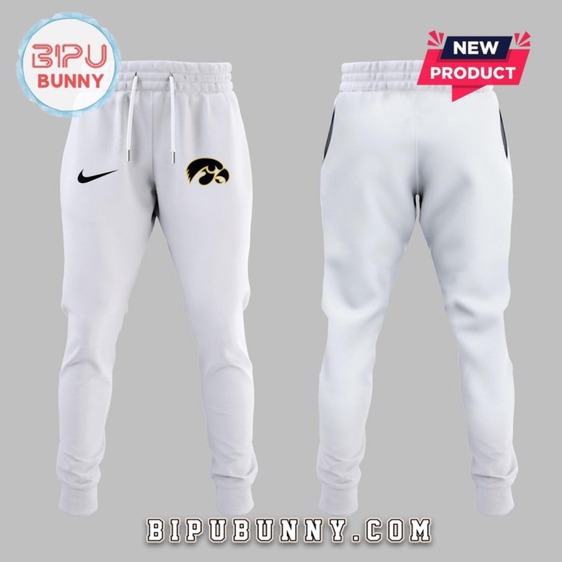 New Iowa Hawkeyes Nothing Easy White Hoodie And Pants