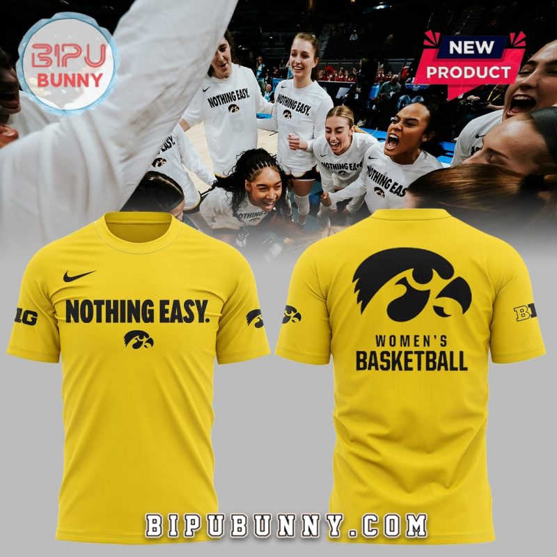 New Iowa Hawkeyes Nothing Easy Yellow Hoodie
