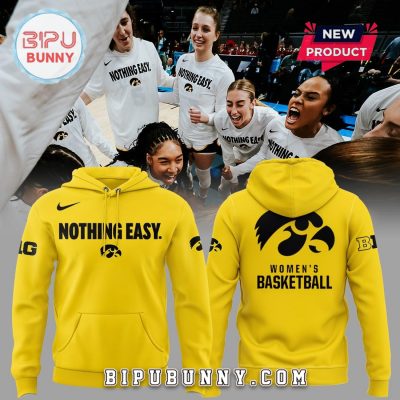 New Iowa Hawkeyes Nothing Easy Yellow Hoodie