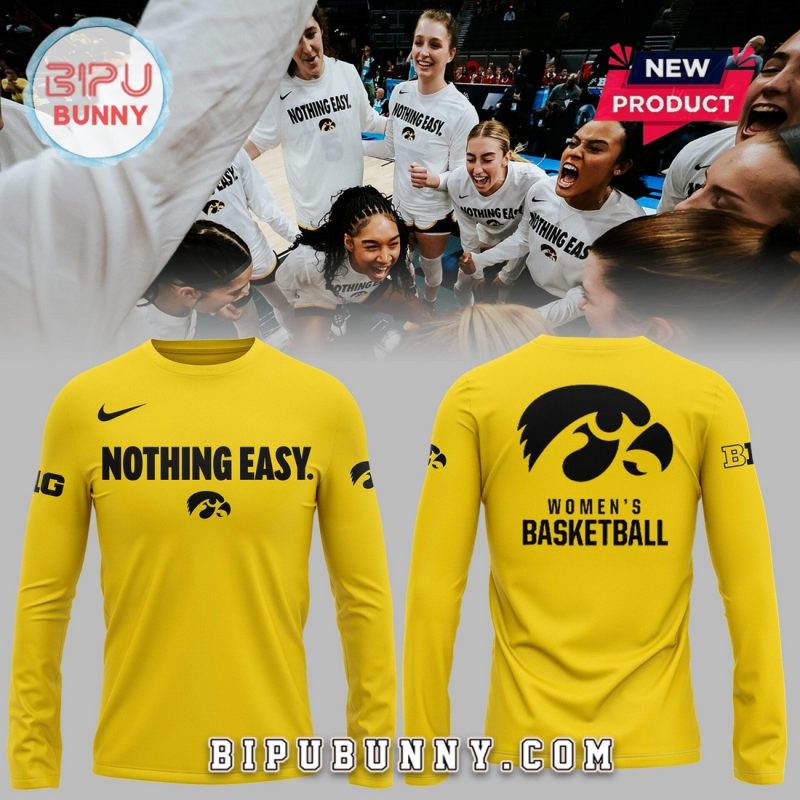 New Iowa Hawkeyes Nothing Easy Yellow Hoodie