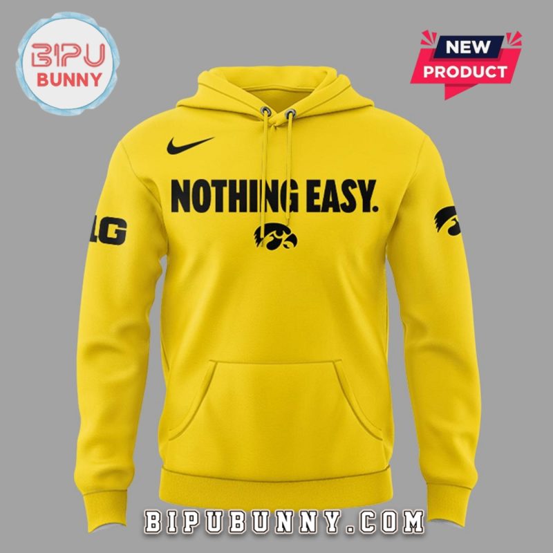 New Iowa Hawkeyes Nothing Easy Yellow Hoodie And Pants