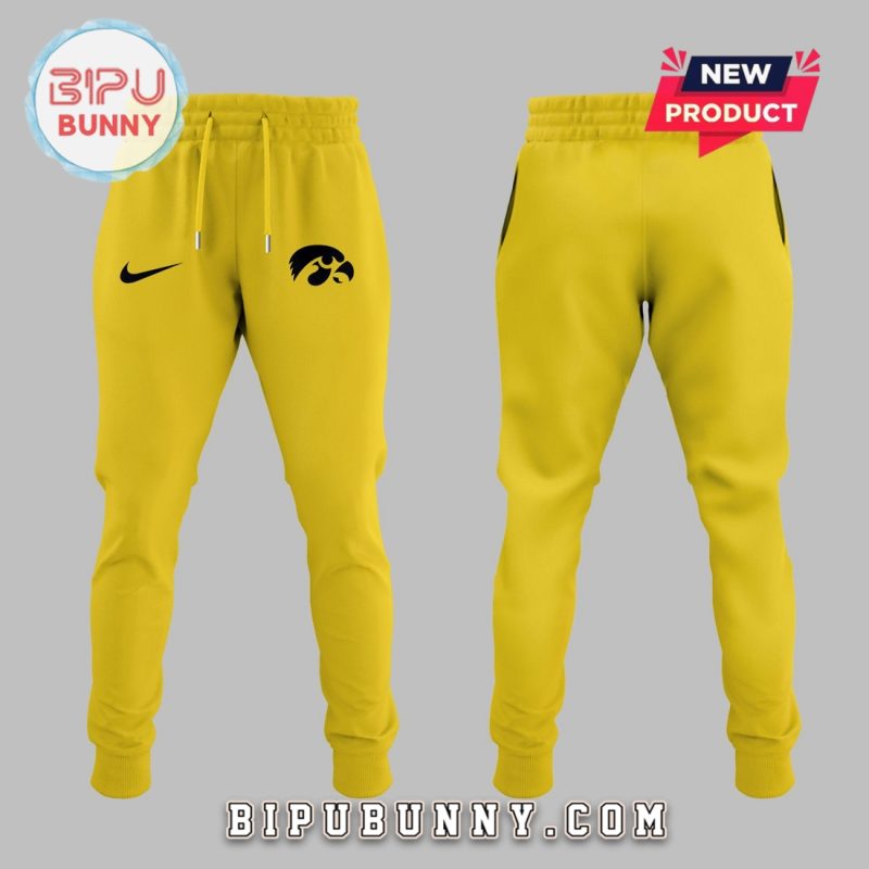 New Iowa Hawkeyes Nothing Easy Yellow Hoodie And Pants